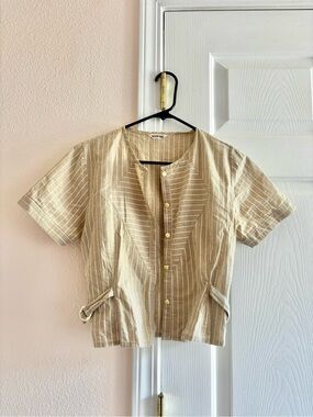 SCEPTRE Striped Short Sleeve Blouse S